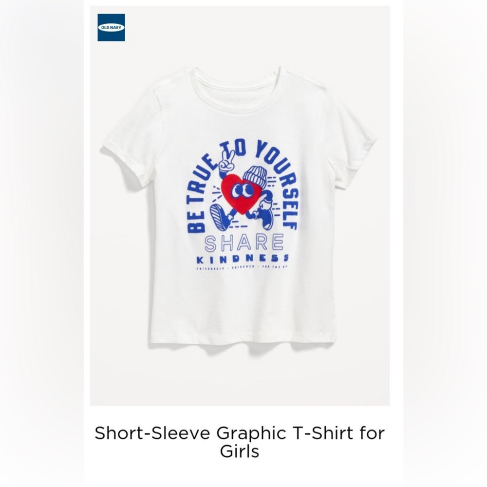 Old Navy Red White Blue Graphic Girls Tee Large (10-12)